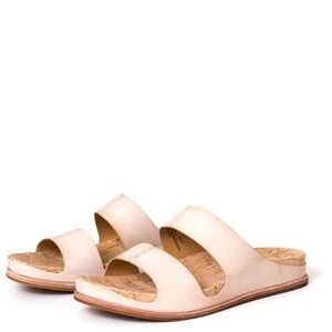Kork Ease Tutsi Natural Nude Leather Cork Slide‎ Sandals Women's Size 7M Boho
